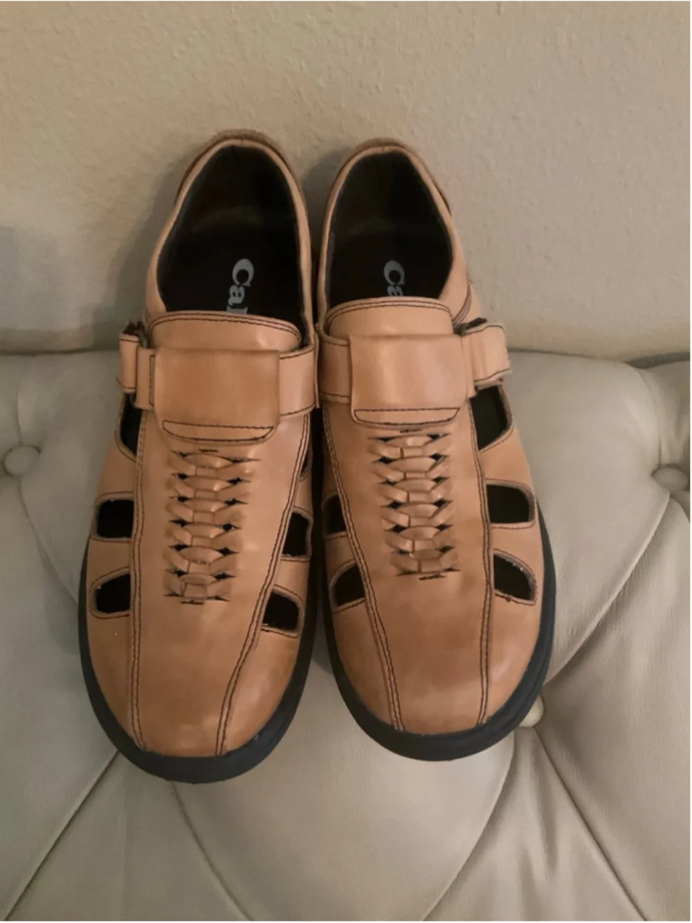 CALTO Men's Fisherman Invisible Height Increasing Elevator Shoes Sandals Size 6